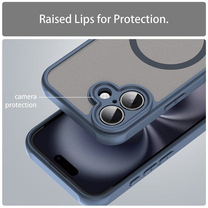 Custodia MagSafe per Apple iPhone 16, Techsuit, HaloFrost II, Blu Navy
