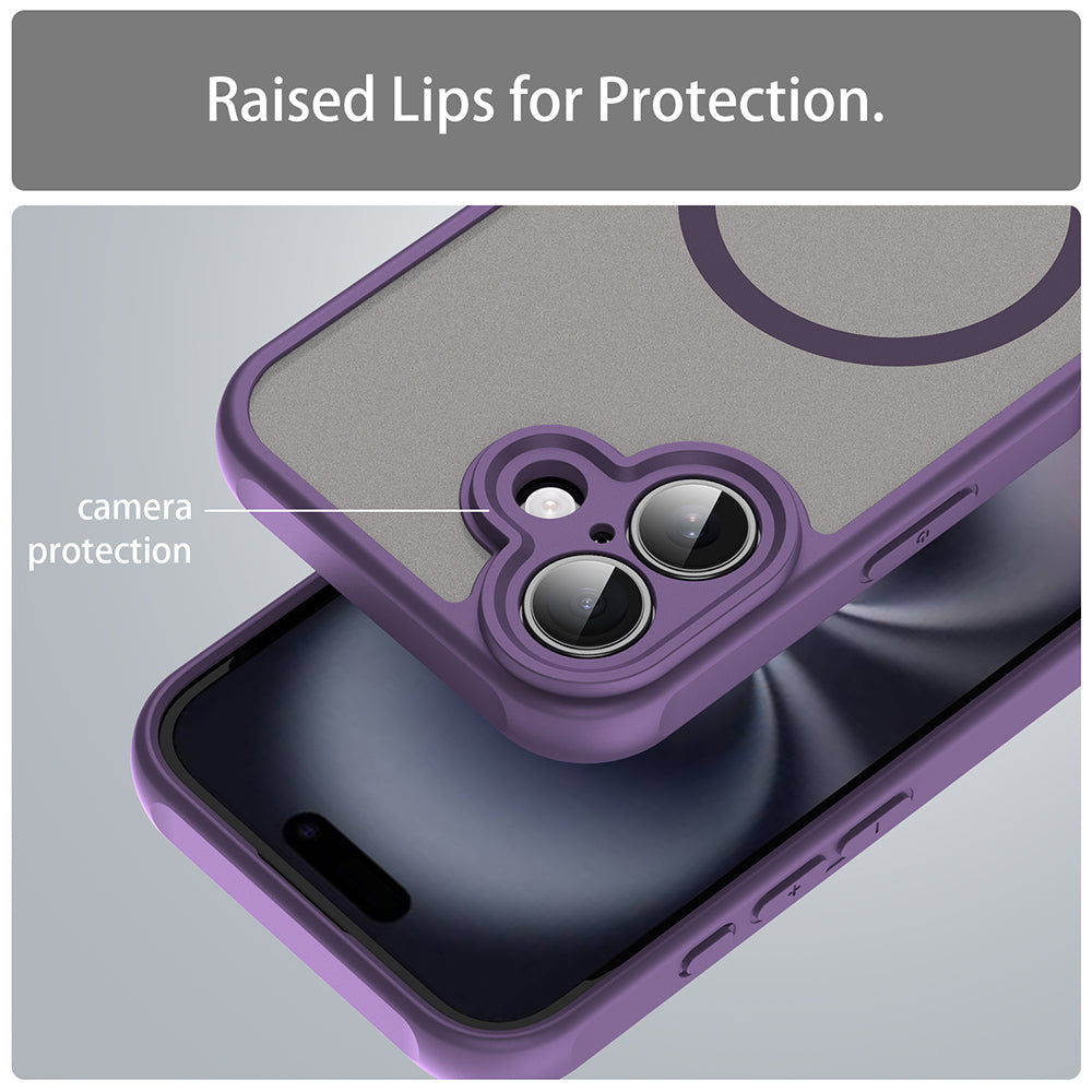 Custodia MagSafe per Apple iPhone 16, Techsuit, HaloFrost II, Viola