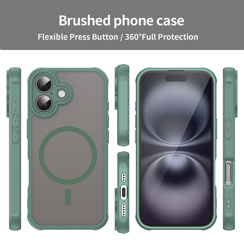 Custodia MagSafe per Apple iPhone 16, Techsuit, HaloFrost II, Verde