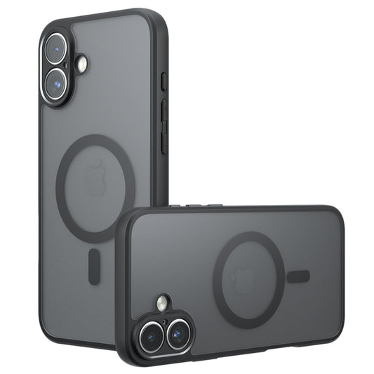 Custodia MagSafe per Apple iPhone 16, Techsuit, PureFrost, Nero Satinato