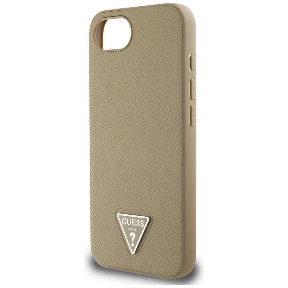 Custodia MagSafe per Apple iPhone 16e, Guess, Logo Triangolo Granulato, Marrone