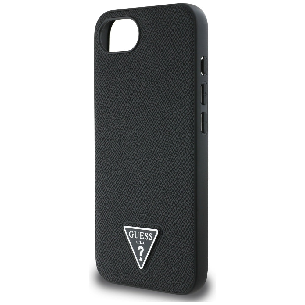 Custodia MagSafe per Apple iPhone 16e, Guess, Logo Triangolo Granulato, Nera