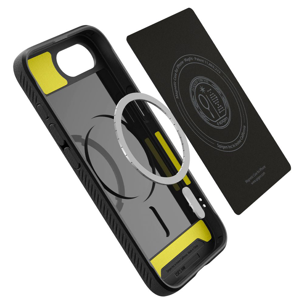 Custodia MagSafe per Apple iPhone 17e / 16e, Spigen, Rugged Armor, Nera Opaca