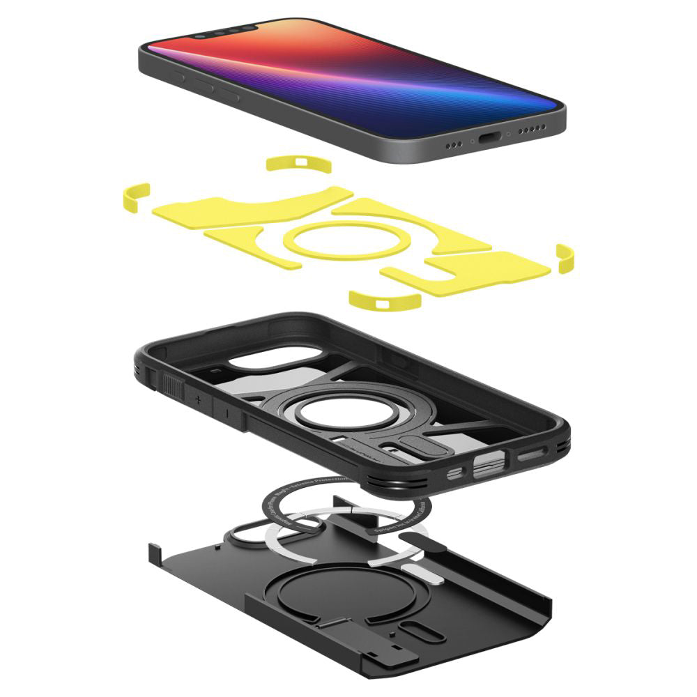 Custodia MagSafe per Apple iPhone 17e / 16e, Spigen, Tough Armor, Nera
