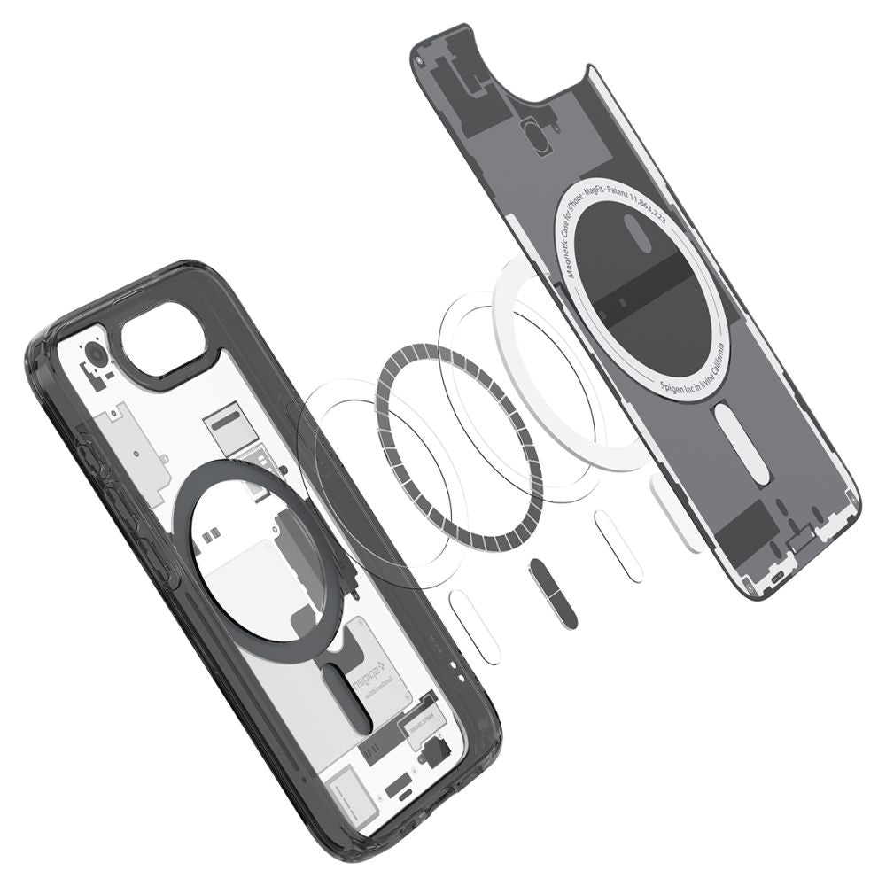 Custodia MagSafe per Apple iPhone 17e / 16e, Spigen, Ultra Hybrid Zero One, Nera