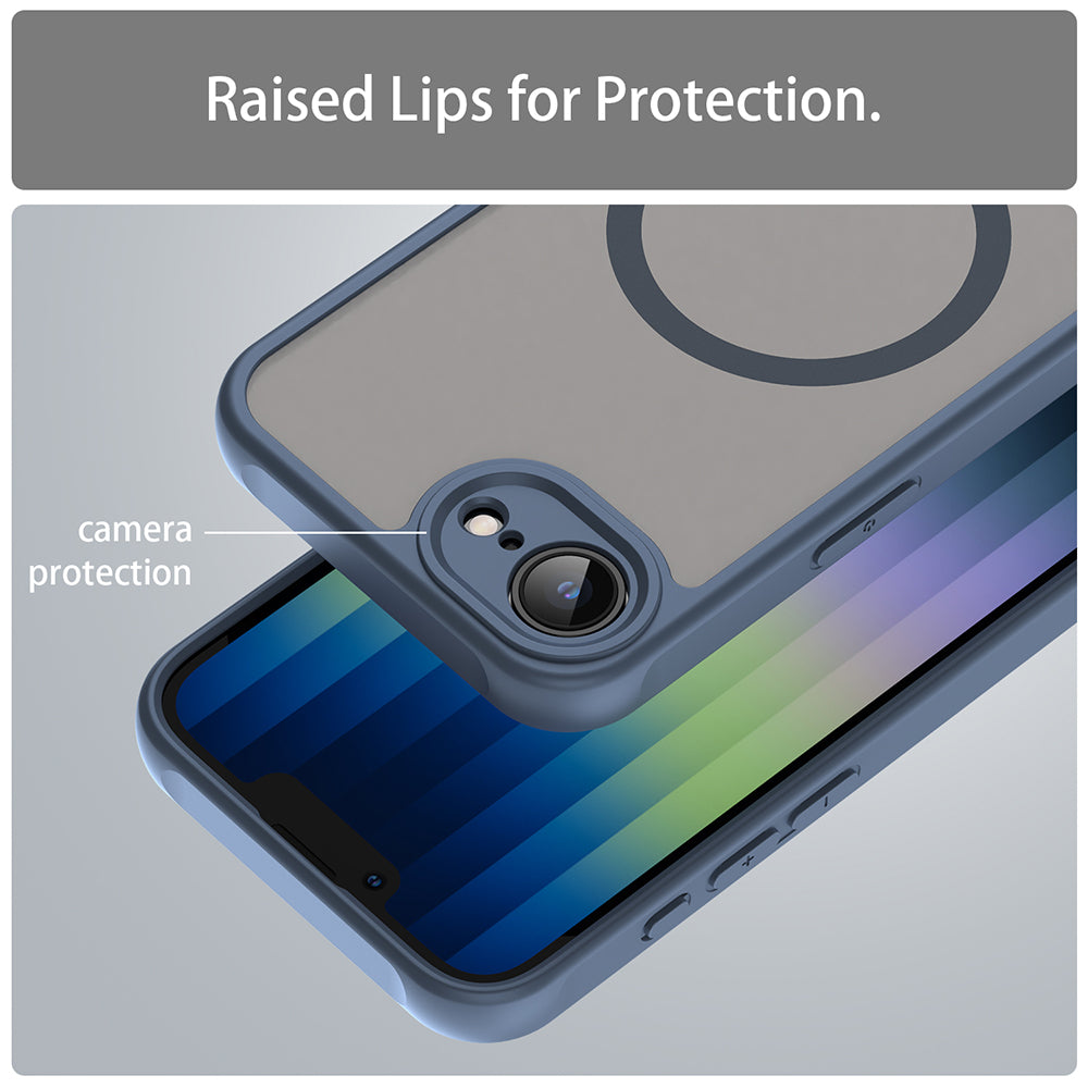 Custodia MagSafe per Apple iPhone 17e / 16e, Techsuit, HaloFrost II, Blu Navy