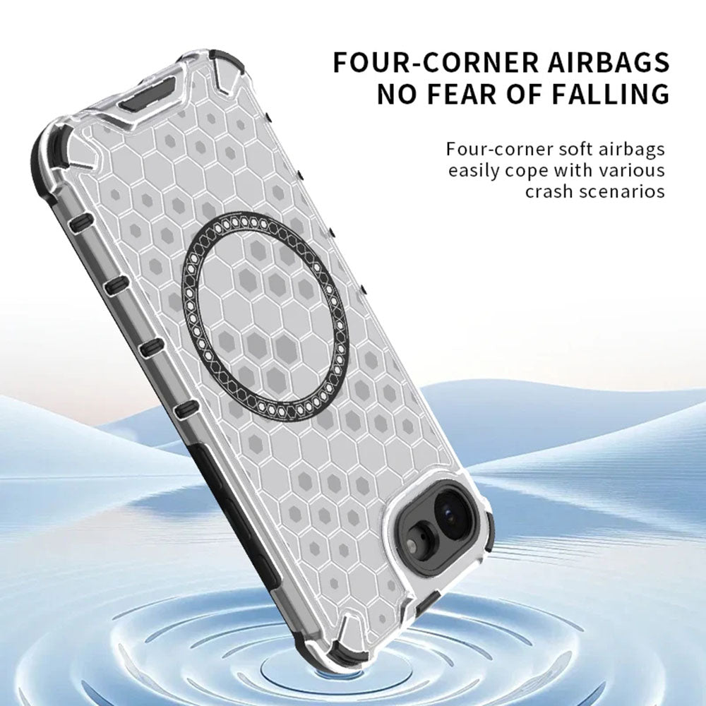 MagSafe Case for Apple iPhone 17e / 16e, Techsuit, HoneyComb Shield, White