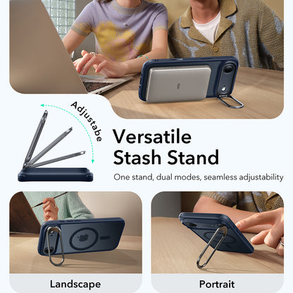 Custodia MagSafe per Apple iPhone 17 Air, ESR, Classic Hybrid Kickstand, Blu Satinato