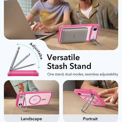Custodia MagSafe per Apple iPhone 17 Air, ESR, Classic Hybrid Kickstand, Rosa Satinato