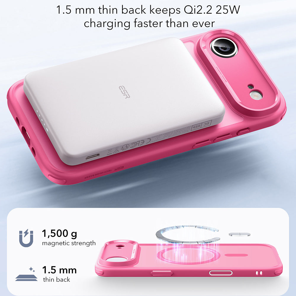 Custodia MagSafe per Apple iPhone 17 Air, ESR, Classic Hybrid, Rosa Satinato
