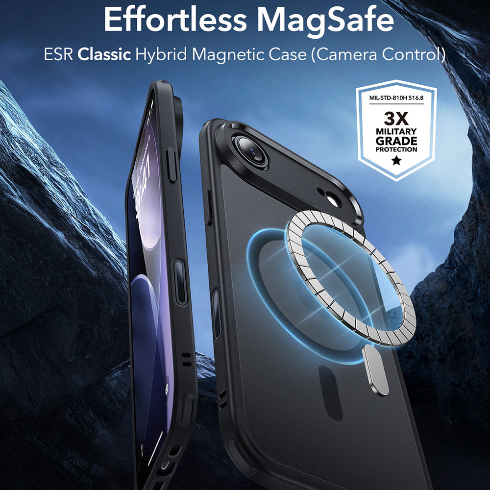 Custodia MagSafe per Apple iPhone 17 Air, ESR, Classic Hybrid, Nera Satinata