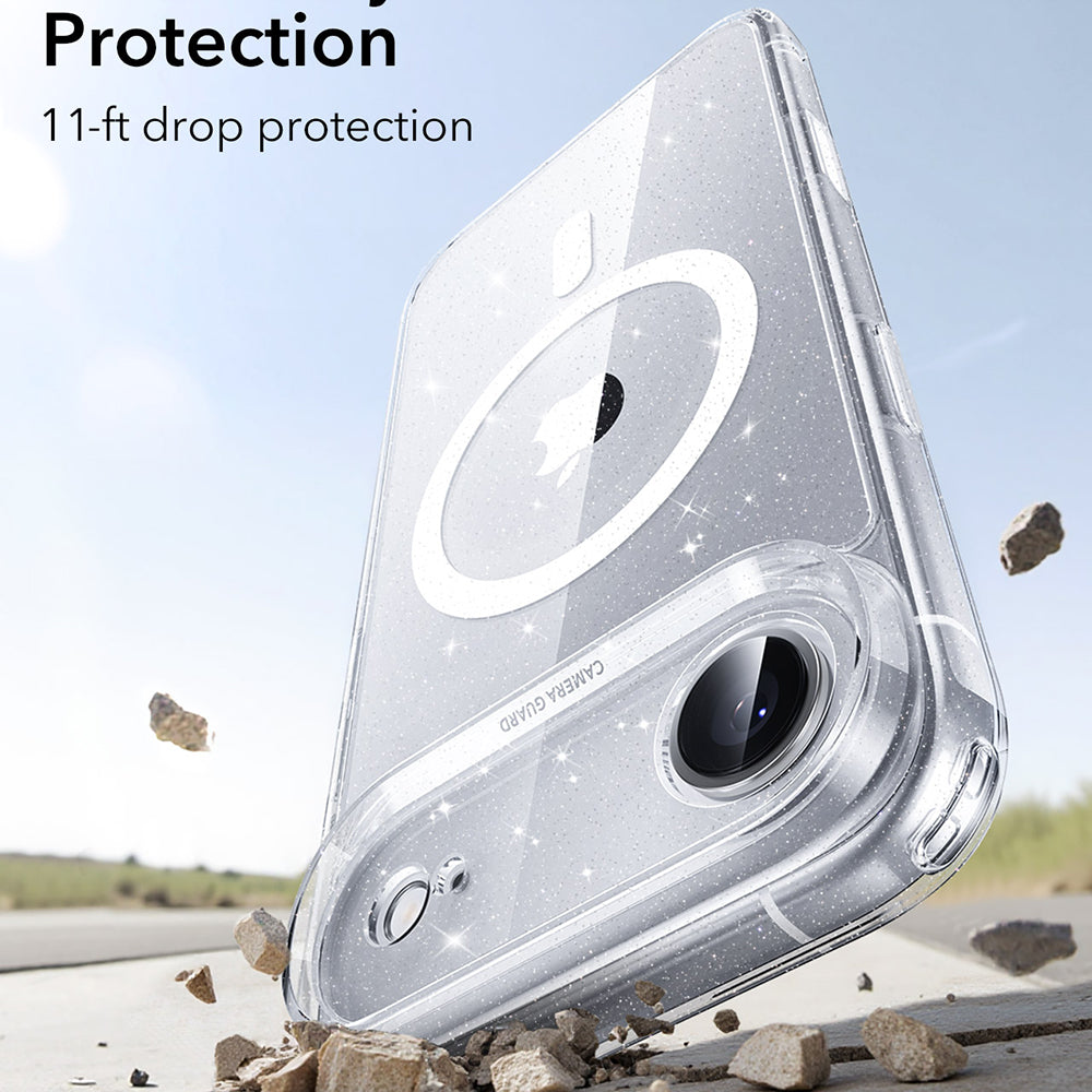 Custodia MagSafe per Apple iPhone 17 Air, ESR, Classic Hybrid Shimmer, Trasparente