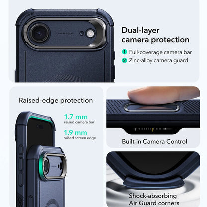 Custodia MagSafe per Apple iPhone 17 Air, ESR, Cyber Armor Kickstand, Blu