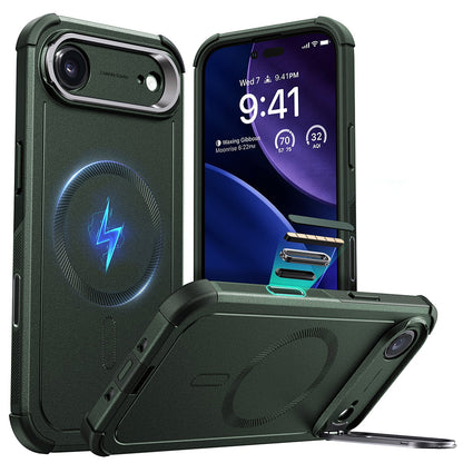 Custodia MagSafe per Apple iPhone 17 Air, ESR, Cyber Armor Kickstand, Verde