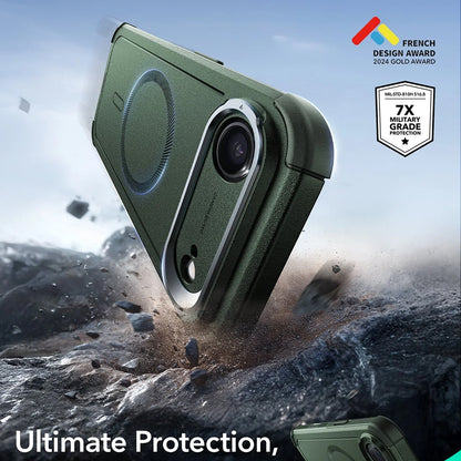 Custodia MagSafe per Apple iPhone 17 Air, ESR, Cyber Armor Kickstand, Verde