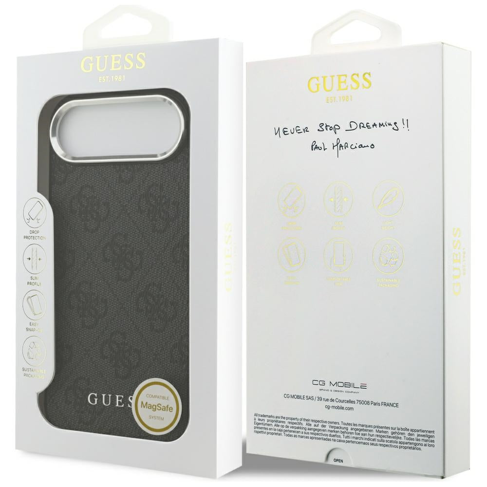 Custodia MagSafe per Apple iPhone 17 Air, Guess, 4G Classic Logo, Nera