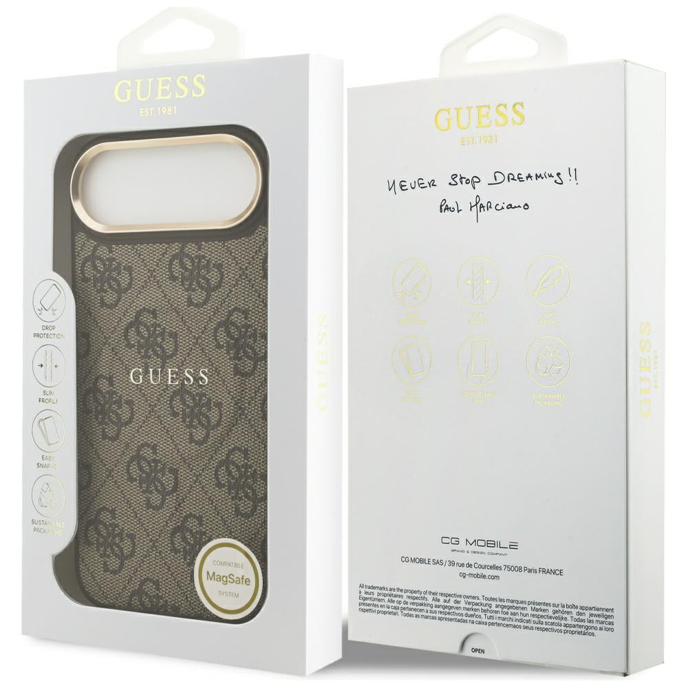 Custodia MagSafe per Apple iPhone 17 Air, Guess, 4G Classic, Marrone