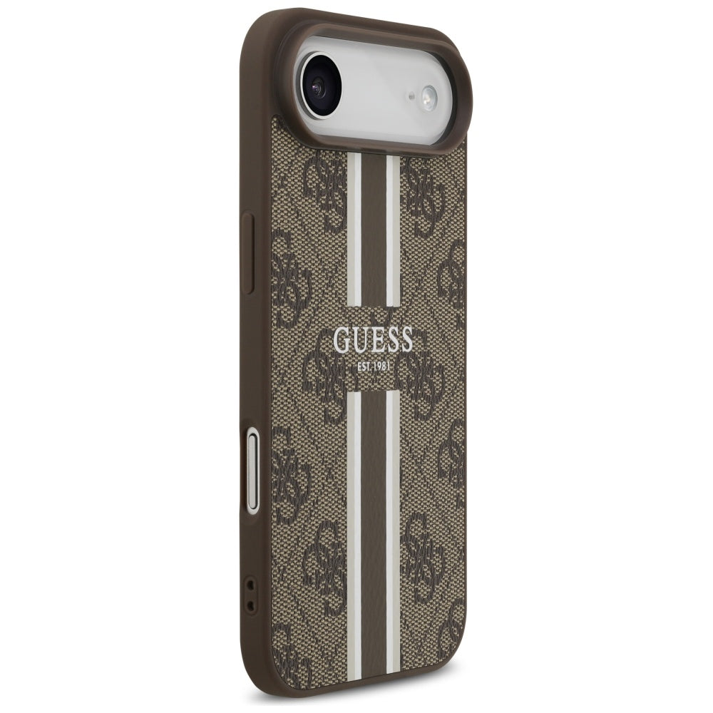 Custodia MagSafe per Apple iPhone 17 Air, Guess, 4G Printed Stripes, Marrone