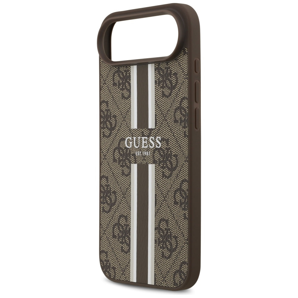 Custodia MagSafe per Apple iPhone 17 Air, Guess, 4G Printed Stripes, Marrone