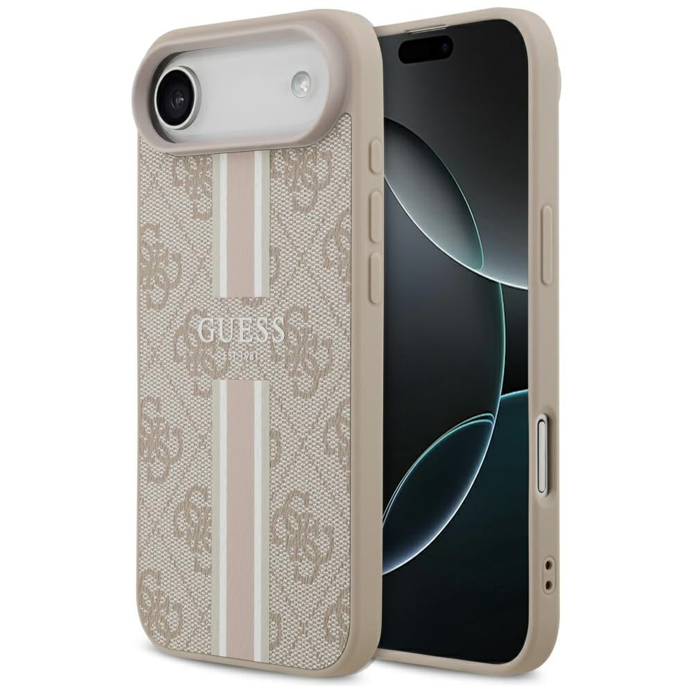 Custodia MagSafe per Apple iPhone 17 Air, Guess, 4G Printed Stripes, Rosa
