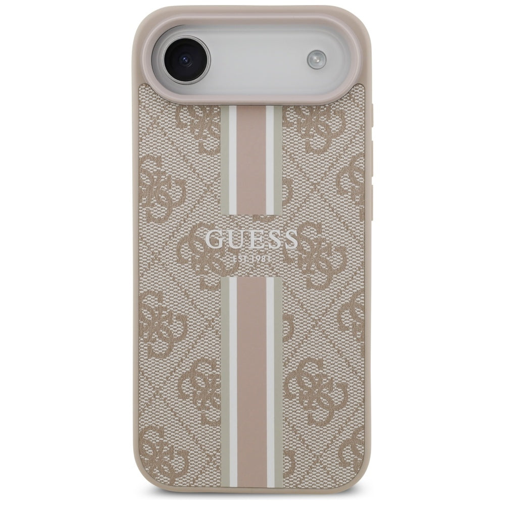 Custodia MagSafe per Apple iPhone 17 Air, Guess, 4G Printed Stripes, Rosa