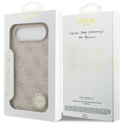 Custodia MagSafe per Apple iPhone 17 Air, Guess, 4G Ring Classic Logo, Rosa