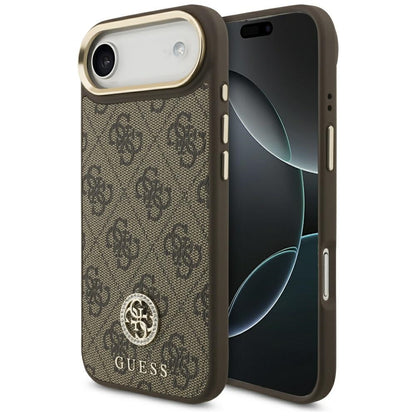 Custodia MagSafe per Apple iPhone 17 Air, Guess, 4G Strass Logo, Marrone