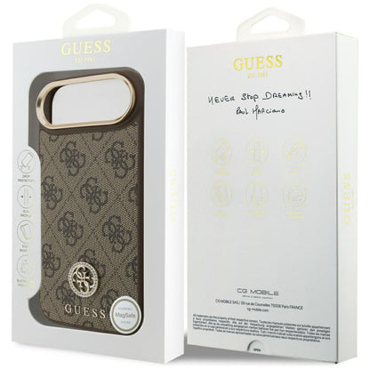 Custodia MagSafe per Apple iPhone 17 Air, Guess, 4G Strass Logo, Marrone