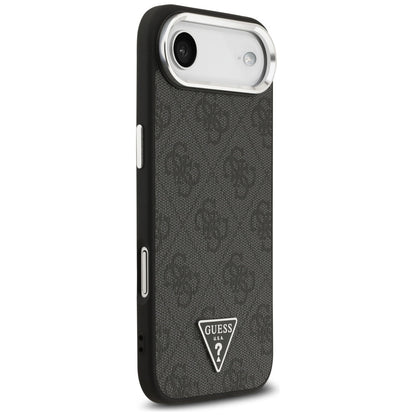 Custodia MagSafe per Apple iPhone 17 Air, Guess, Logo Triangolo 4G, Nera Argentata