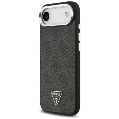 Custodia MagSafe per Apple iPhone 17 Air, Guess, Logo Triangolo 4G, Nera Argentata