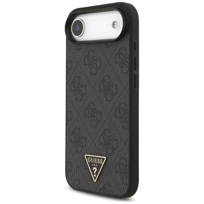 Custodia MagSafe per Apple iPhone 17 Air, Guess, Logo Triangolo 4G con Cinturino, Nera
