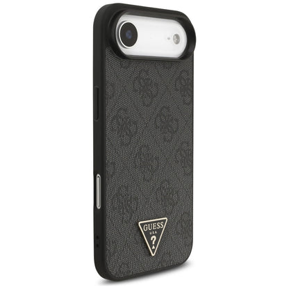 Custodia MagSafe per Apple iPhone 17 Air, Guess, Logo Triangolo 4G con Cinturino, Nera