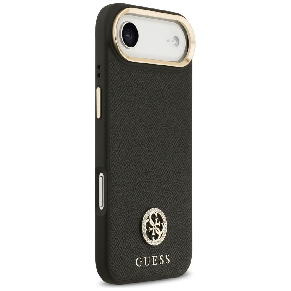 Custodia MagSafe per Apple iPhone 17 Air, Guess, Grained Strass Logo, Nera