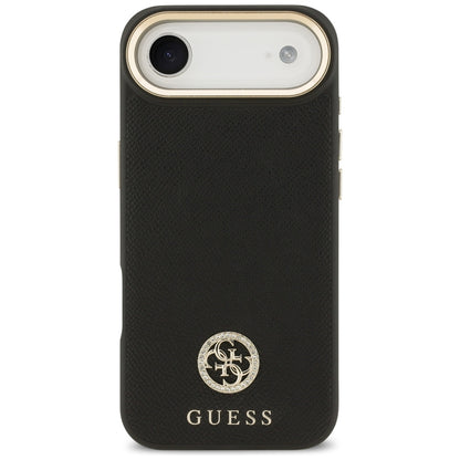 Custodia MagSafe per Apple iPhone 17 Air, Guess, Grained Strass Logo, Nera