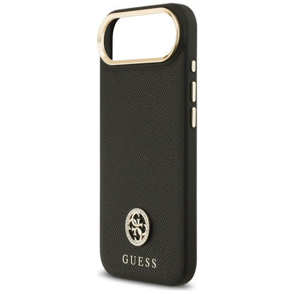 Custodia MagSafe per Apple iPhone 17 Air, Guess, Grained Strass Logo, Nera