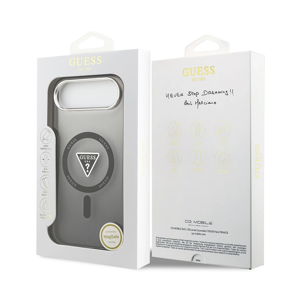 MagSafe Case for Apple iPhone 17 Air, Guess, IML Gradient Triangle Logo, Black