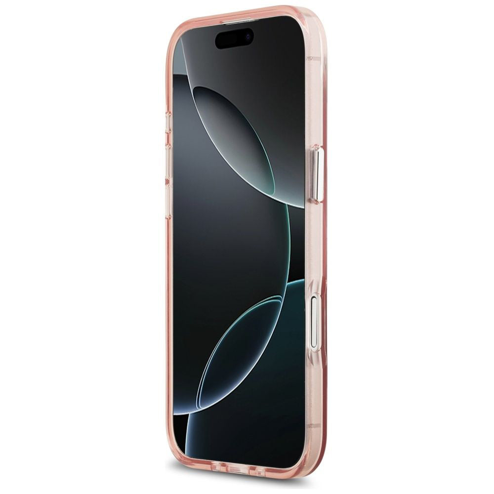 Custodia MagSafe per Apple iPhone 17 Air, Guess, Logo Triangolo Gradiente IML, Rosa