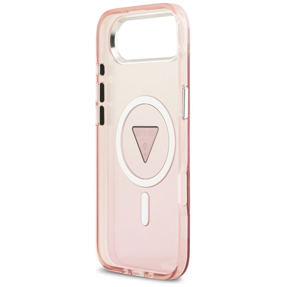 Custodia MagSafe per Apple iPhone 17 Air, Guess, Logo Triangolo Gradiente IML, Rosa