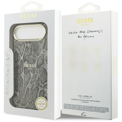 Custodia MagSafe per Apple iPhone 17 Air, Guess, Motivo Python, Nera