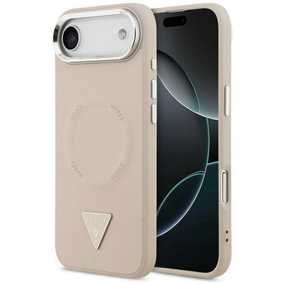 Custodia MagSafe per Apple iPhone 17 Air, Guess, Logo Triangolo, Rosa Argentata