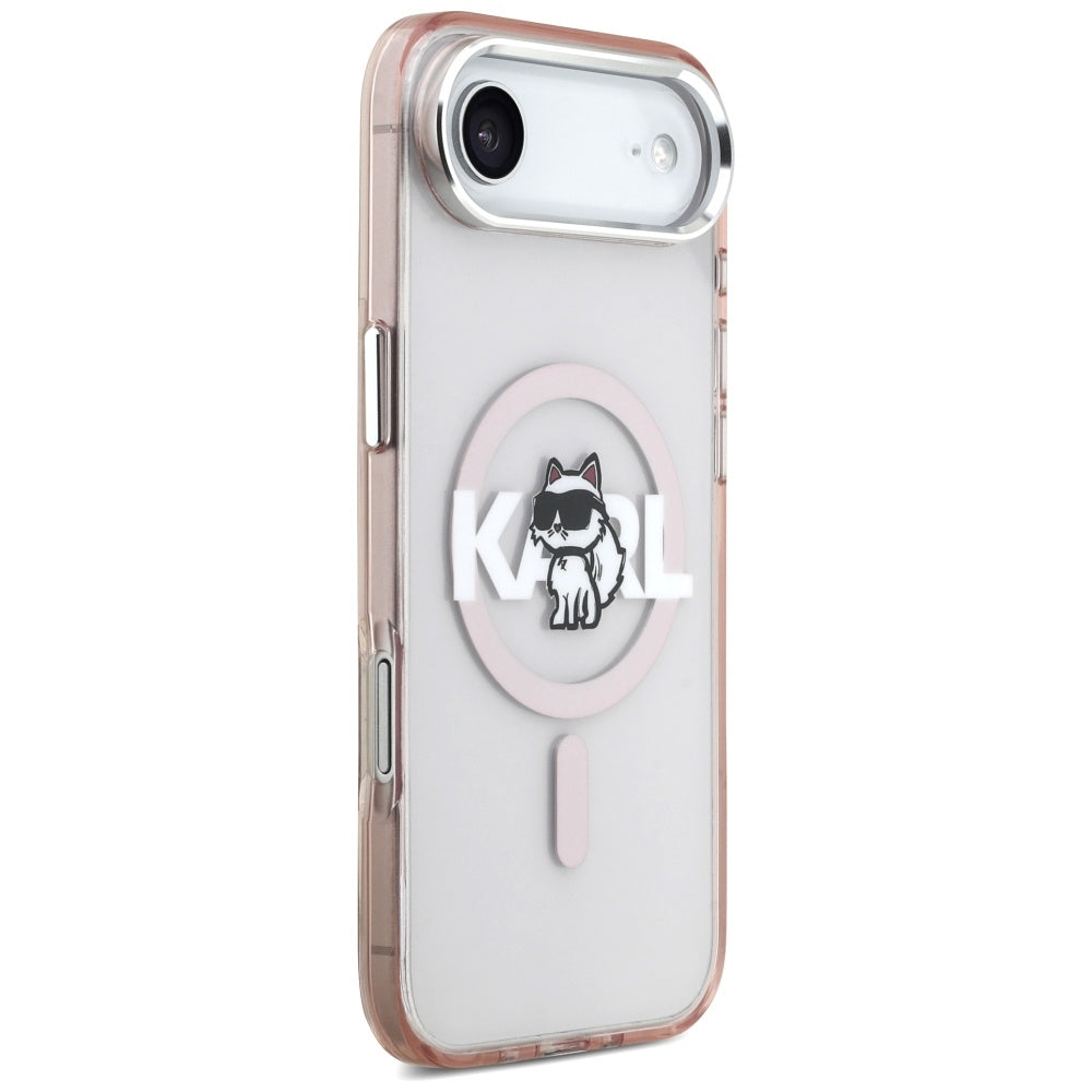 Custodia MagSafe per Apple iPhone 17 Air, Karl Lagerfeld, IML Sketch Logo Choupette, Rosa