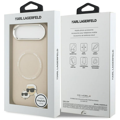 Custodia MagSafe per Apple iPhone 17 Air, Karl Lagerfeld, Karl & Choupette Pins, Beige