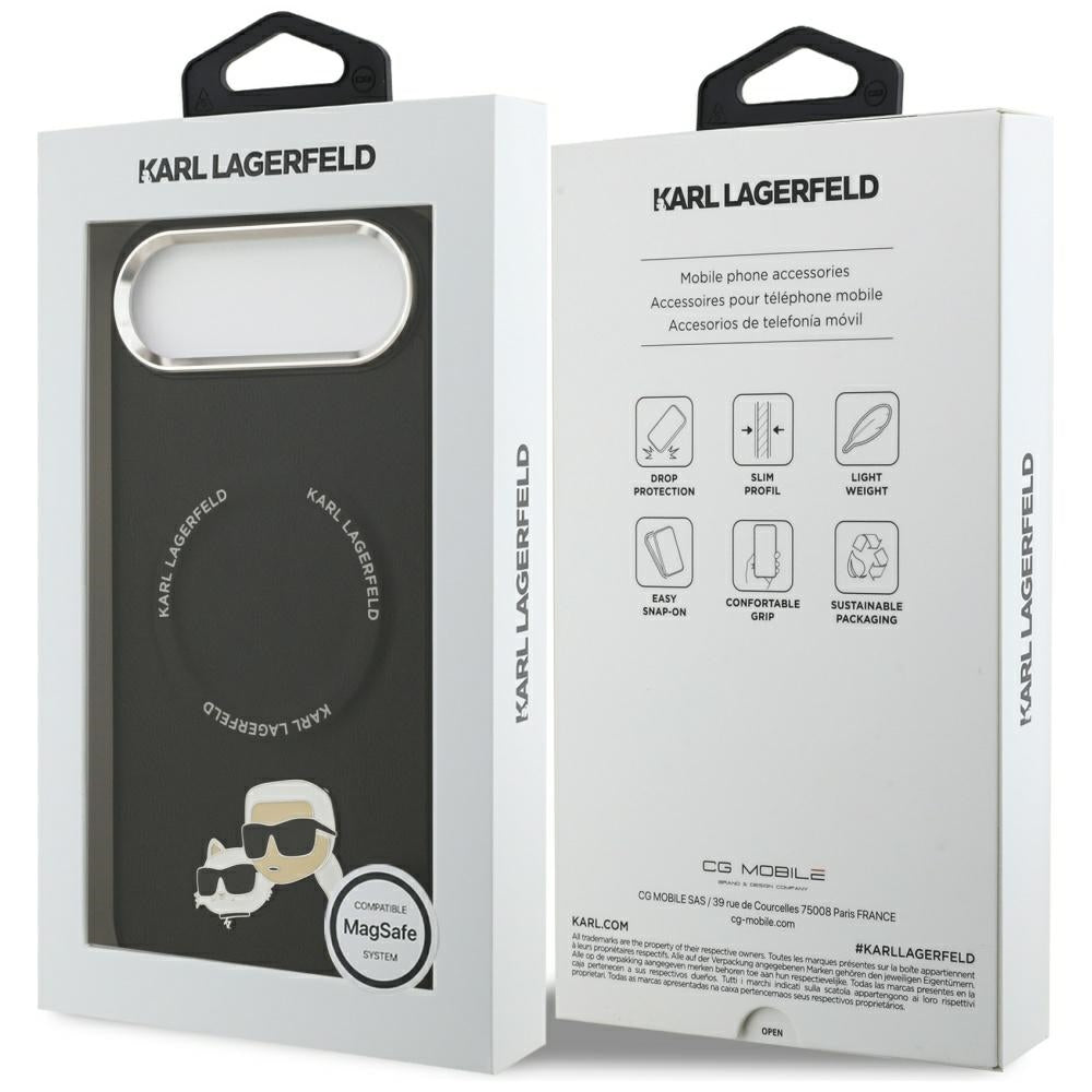 Custodia MagSafe per Apple iPhone 17 Air, Karl Lagerfeld, Karl & Choupette Pins, Nera