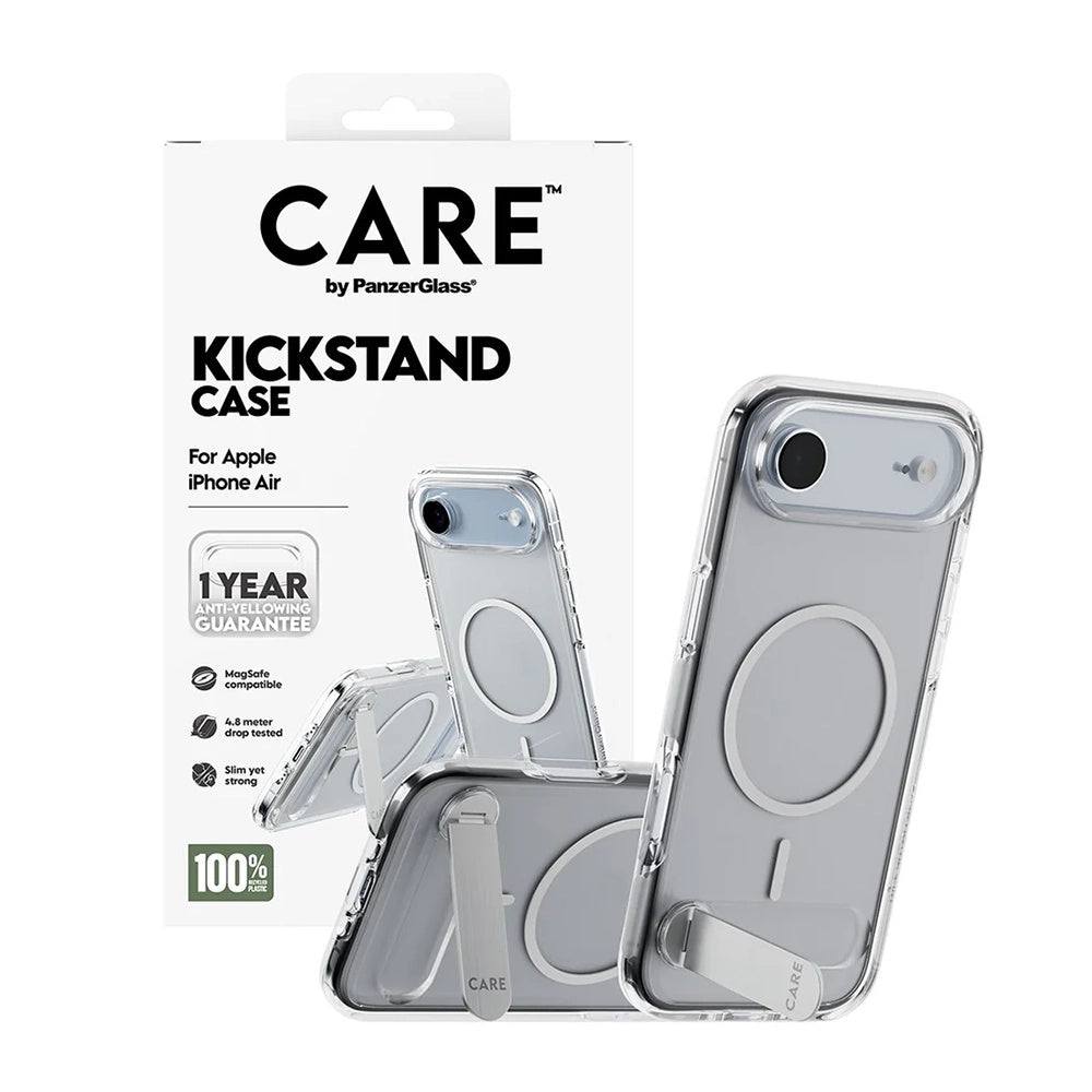 Custodia MagSafe per Apple iPhone 17 Air, PanzerGlass, con Supporto Kickstand, Trasparente