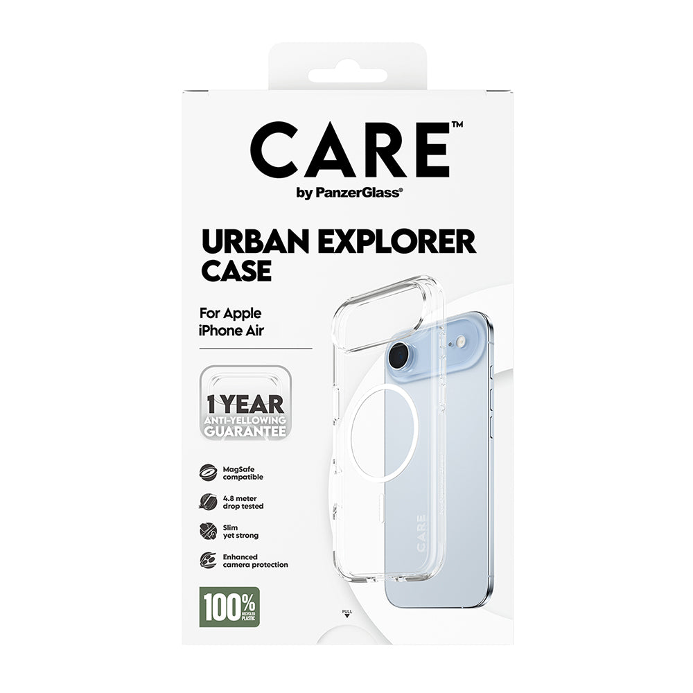 Custodia MagSafe per Apple iPhone 17 Air, PanzerGlass, Care Urban Explorer, Trasparente Bianca