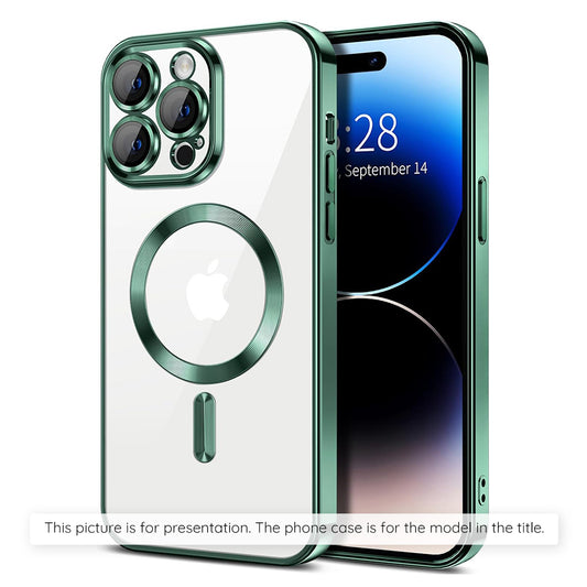 Custodia MagSafe per Apple iPhone 17 Air, Techsuit, Luxury Crystal, Verde Scuro