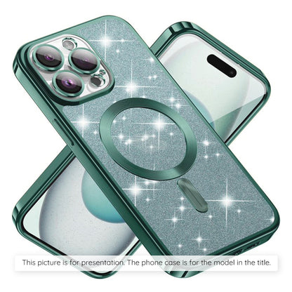 Custodia MagSafe per Apple iPhone 17 Air, Techsuit, Luxury Glitter, Verde Chiaro