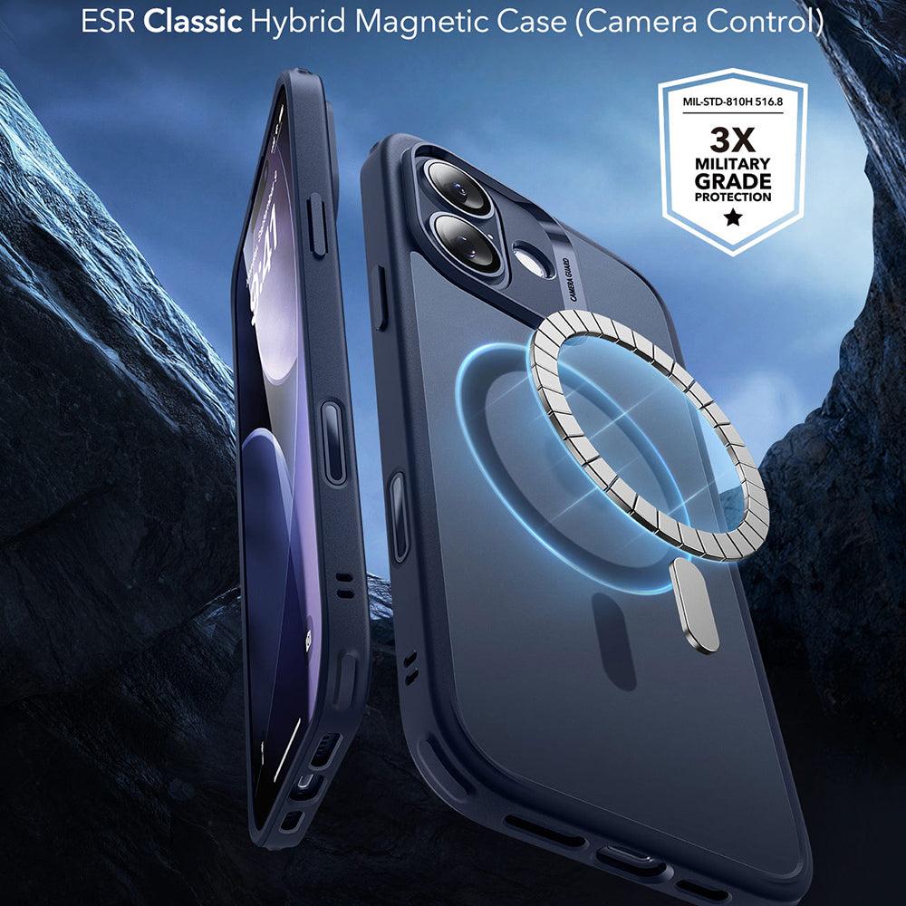 Custodia MagSafe per Apple iPhone 17, ESR, Classic Hybrid, Blu Satinato