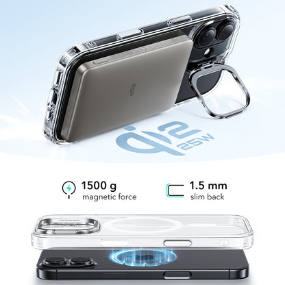 Custodia MagSafe per Apple iPhone 17, ESR, Classic Hybrid Kickstand, Trasparente