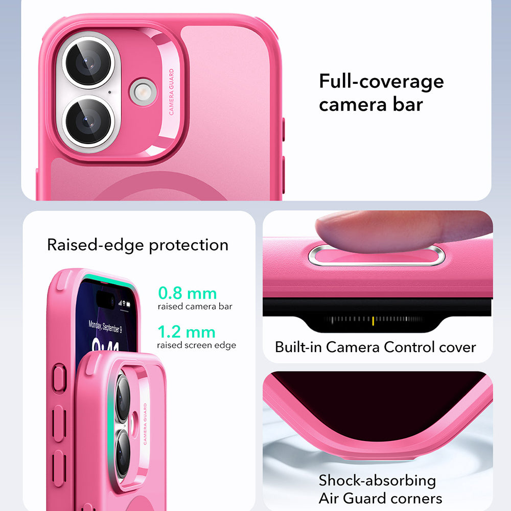 Custodia MagSafe per Apple iPhone 17, ESR, Classic Hybrid, Rosa Satinato